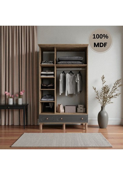 Sally 3 Kapaklı Aynalı Çekmeceli Mdf Gardırop modelleri