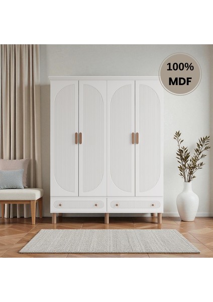 Sally 4 Kapaklı Çekmeceli Mdf Gardırop