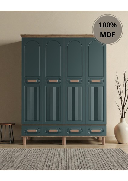 Perry 4 Kapaklı Çekmeceli Mdf Gardırop