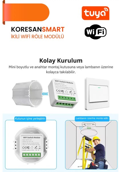 Ikili Wifi Tuya Röle Modülü modelleri