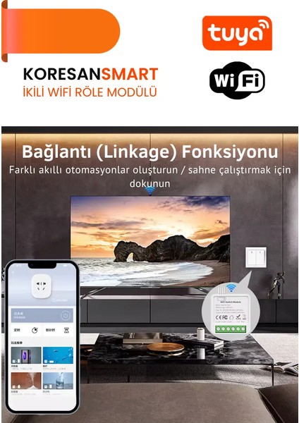 Ikili Wifi Tuya Röle Modülü