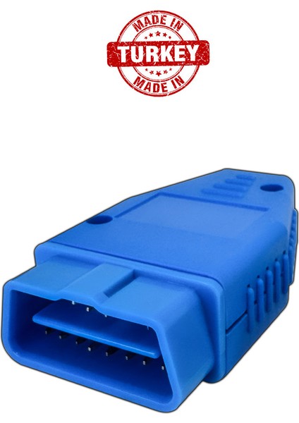 Obd2 Boş Kutu 16 Pin Obd2 Konnektörü Obd2 16 Pin Obd2 Adaptörü Obd2 J1962 Konnektörü Araç Teşhis Kablosu Erkek Fiş Adaptörü + Mavi