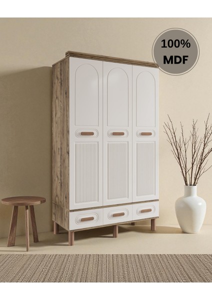 Perry 3 Kapaklı Mdf Çekmeceli Gardırop fiyatları