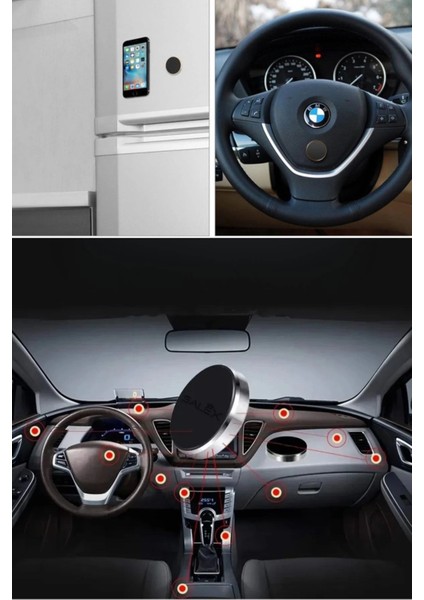 Tüm Modellerle Uyumlu Manyetik Araç Içi Telefon Tutucu Çok Amaçlı Güçlü Mıknatıs Tutucu