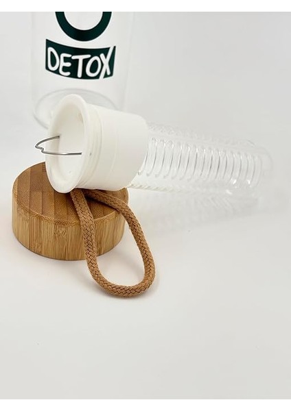 Home Detox Bambu Kapaklı Cam Matara 1000 ml –,ısıya Dayanıklı, Borosilikat Cam, Doğal, Çevre Dostu, Sağlıklı Su Şişesi,buzdolabı Suluk Suluğu (Detox) indirimleri