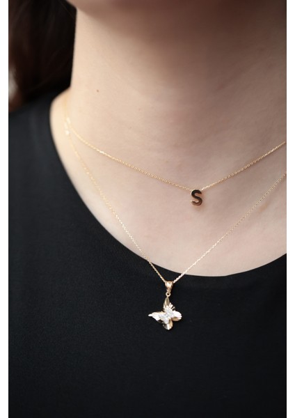 Özel Tasarımı Üç Boyutlu Altın S Harf Kolye fiyatları