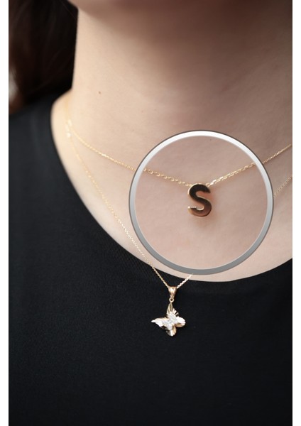 Özel Tasarımı Üç Boyutlu Altın S Harf Kolye modelleri