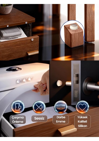 60 Adet Şeffaf Silikon Tampon Ped Seti 3 Boy Kendinden Yapışkanlı Çarpma Önleyici Sessiz Duvar Kapak Koruma fırsatları