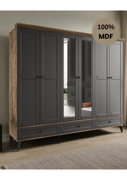 Silva 6 Kapaklı Çekmeceli Mdf Gardırop fiyatları