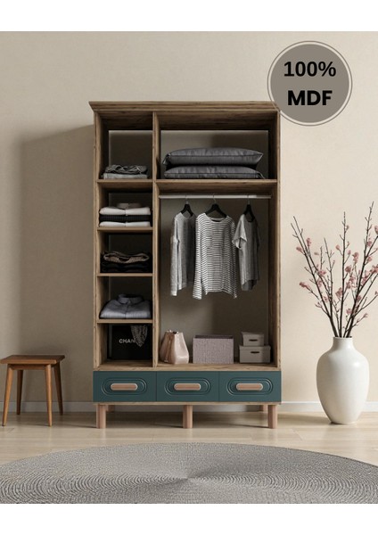 Perry 3 Kapaklı Mdf Çekmeceli Gardırop fiyatları