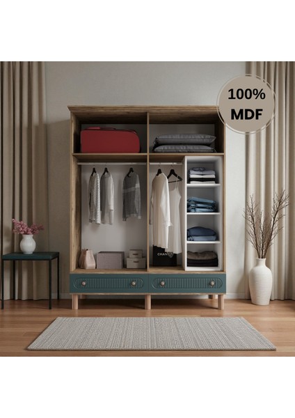 Sally 4 Kapaklı Çekmeceli Mdf Gardırop modelleri
