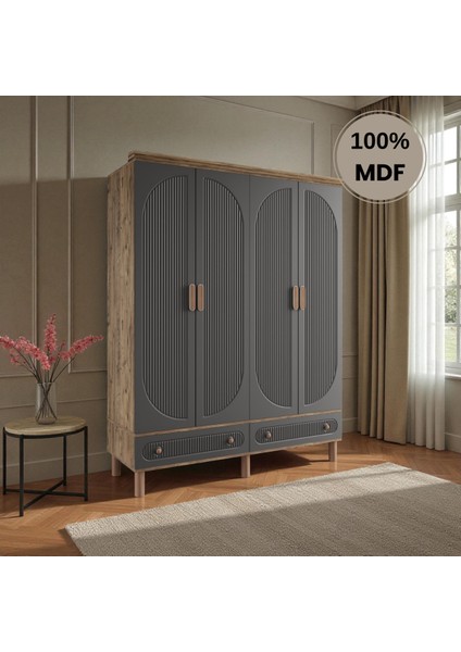 Sally 4 Kapaklı Çekmeceli Mdf Gardırop fiyatları
