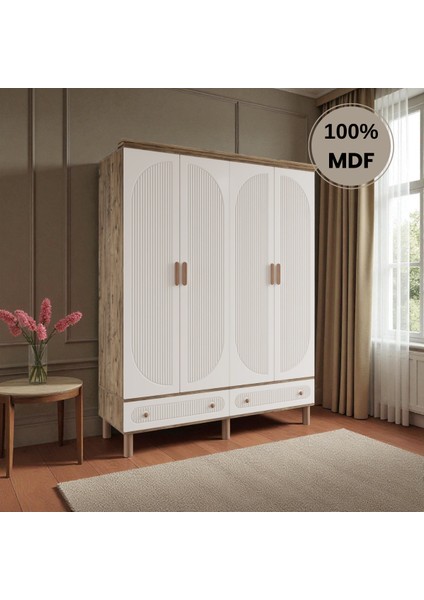 Sally 4 Kapaklı Çekmeceli Mdf Gardırop fiyatları