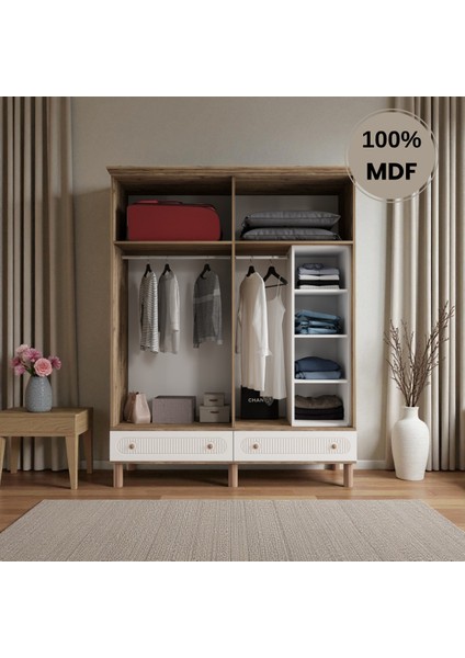 Sally 4 Kapaklı Çekmeceli Mdf Gardırop modelleri