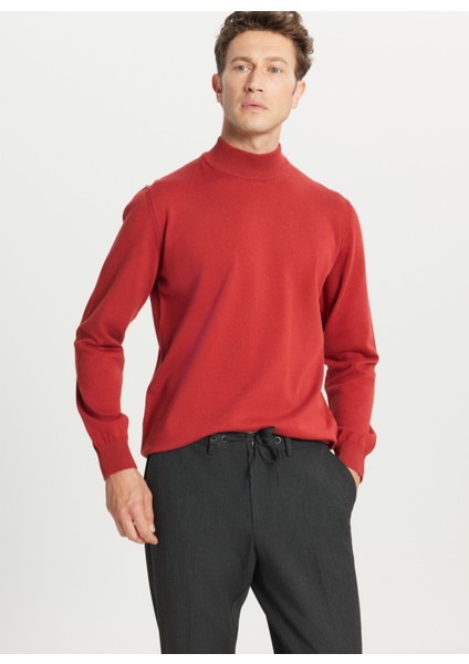 Yarım Balıkçı Yaka Standart Kiremit Erkek Kazak ACE043261438_KMT modelleri