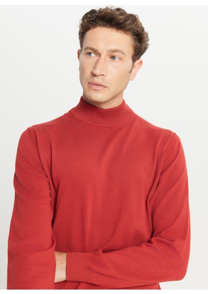 Yarım Balıkçı Yaka Standart Kiremit Erkek Kazak ACE043261438_KMT fırsatları