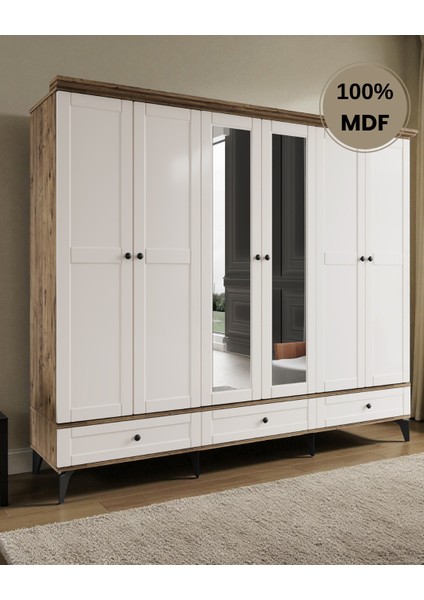 Silva 6 Kapaklı Çekmeceli Mdf Gardırop fiyatları