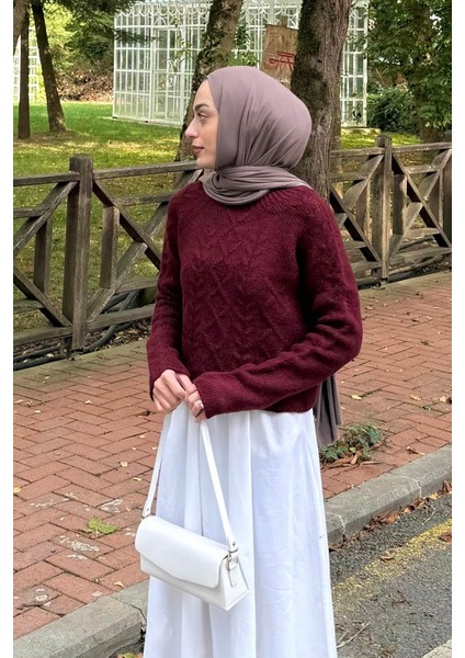 Örgülü Kazak Bordo fiyatları