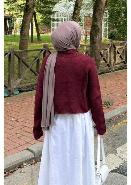 Örgülü Kazak Bordo fırsatları