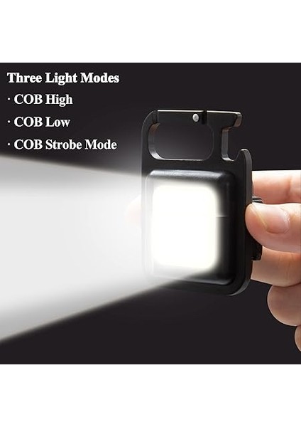 El Feneri, 1000 Lümen Parlak Şarj Edilebilir Anahtarlık, 3 Modlu, Taşınabilir El Feneri, Katlanır Tutucu, Şişe Açacağı ve Mıknatıslı Ayaklı [enerji Sınıfı A+++] Marka: (1) indirimleri