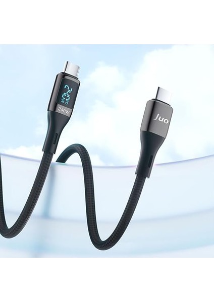 240W Dijital LED Ekranlı E-Mark Çipli Pd 3.1 USB Type-C To Type-C Hızlı Şarj ve Data Kablosu 1 Metre fiyatları