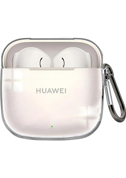 Huawei Freebuds Se 3 Için Şeffaf Kulaklık Kılıfı Darbeye Çizilmeye ve Sararmaya Karşı Dirençli Parmak Izi Tutmayan Taşıma Askılı Tpu Silikon Koruyucu