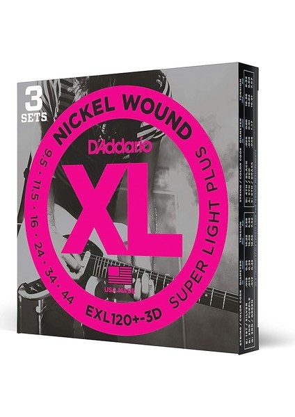 Elektro Gitar Telleri | Gitar Telleri Elektro Gitar Telleri | Elektro Gitar Telleri | EXL120+-3D Teller, Elektro Gitar Için