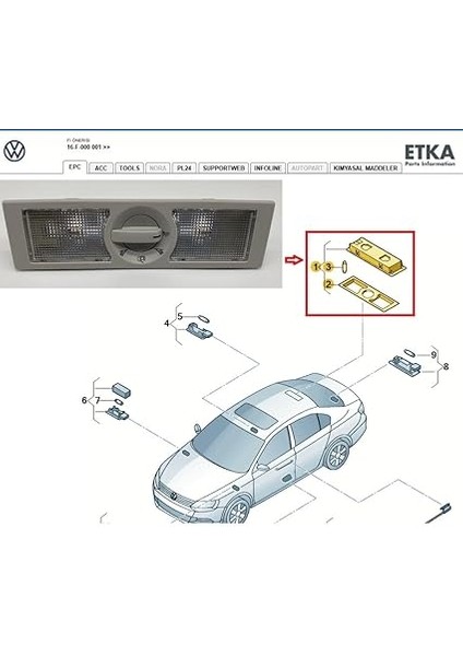 Jetta Ile Uyumlu (2011 >2018) Arka Tavan Lambası. Gri Renk. 6Q0947291A Y20 / 6Q0947291A / 6Q0947291 / 6Q0947291B fiyatları