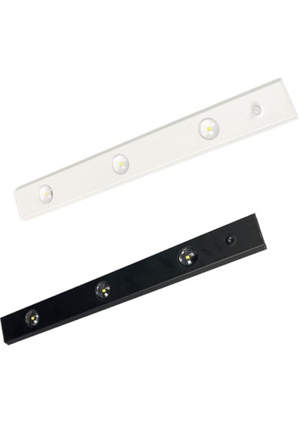 Sensörlü Slim LED Kabin Armatürü Dekoratif Dim Edilebilir USB Şarjlı Aydınlatma (Siyah, 40 Cm)