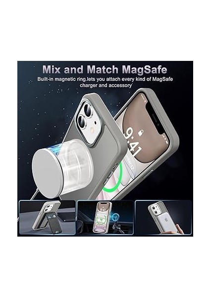 iPhone 11 Uyumlu Kamera Korumalı Magsafe Wireless Şarj Özellikli Arkası Mat Metal Tuş Takımlı Ultra Güçlü Korumalı Silikon Kılıf (Gri, iPhone 11) fiyatları