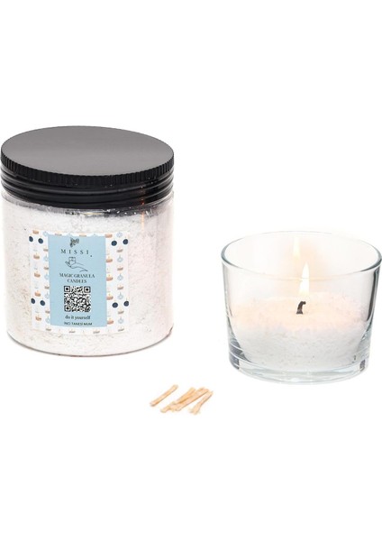 Sandal Kokulu Beyaz Yaratıcı Tozu Mum (30 Adet Fitil ile BIRLIKTE)-250 gr