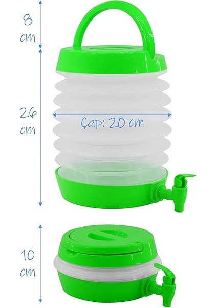 Musluklu Katlanır Su Bidonu Outdoor Akordiyon Kamp Su Kovası Çeşme Piknik Damacana Içecek Şişesi (Yeşil) indirimleri