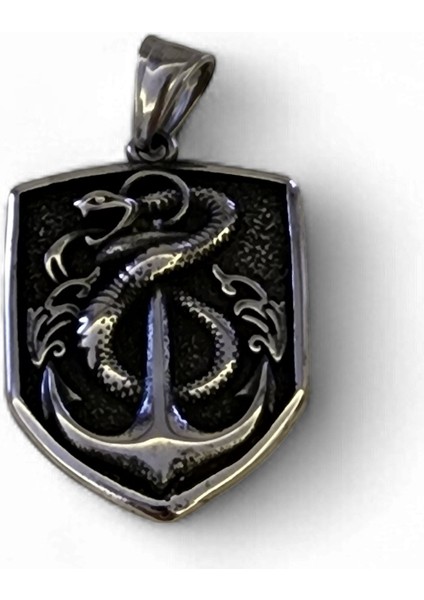 Yılanlı Denizci Çelik Kolye Ucu