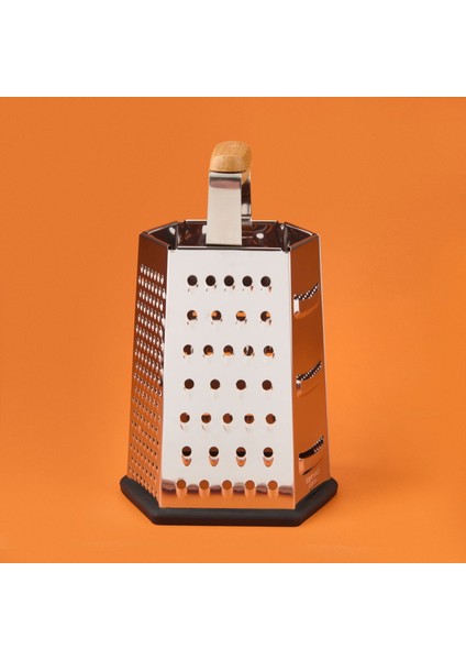 Aitutaki 6 Yönlü Çelik Rende - Gri / Siyah - 18 cm