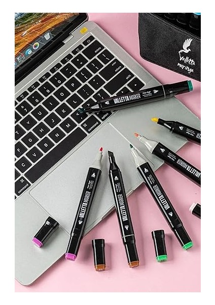 Moringa 120'LI Çift Taraflı Art Marker Keçeli Kalem Seti Çantalı modelleri