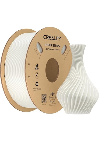 Hyper Pla Filament, 3D Yazıcı Için, 1,75 mm 3D Baskı Filament, 1 kg Karton Makara, Ölçü Hassasiyeti +/- 0,03 Mm, Çoğu Fdm 3D Yazıcı Için Uygun (Beyaz)