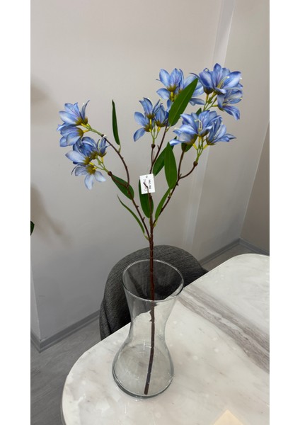 Yapay Papatya Mavi Renk - Tek Dal 60 cm