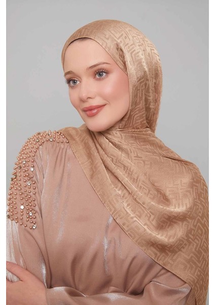 Cappuccino Kiril Desen Jakarlı Janjan Şal modelleri