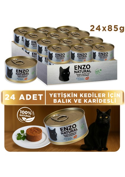 Natural Balıklı Karidesli Konserve Yaş Kedi Maması 85 GRX24