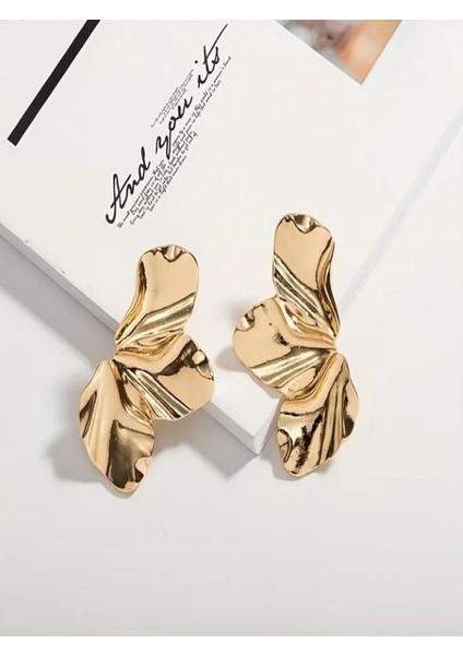 14K Altın Kaplama Çiçekli Küpe modelleri