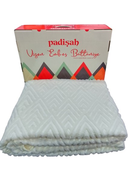 Padişah Emboss Tek Kişilik Battaniye Kemik