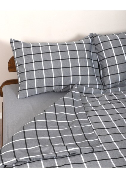 Kare Desenli Çift Kişilik Nevresim Seti 200X220 cm (Çarşafsız) fırsatları