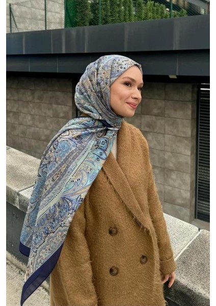 Şüheda'nın Tercihi Nilla Pamuklu Şal Cappadocia Mavi