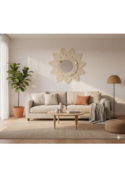 Pamuk Halat Ip Duvar Aynası 53 cm fiyatları