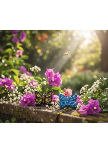 El Yapımı Rölyef Kelebek Duvar Dekoru Seti (2'li) - Akrilik Boyalı Retro/modern Dekorasyon Objeleri modelleri