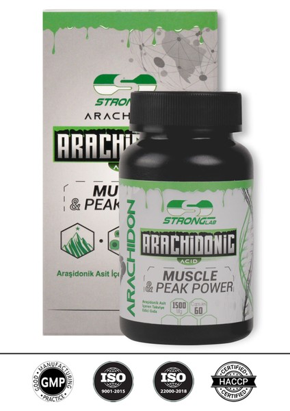 Arachidonic Acid, Pre-workout, Güç 1500 Mg 60 Kapsül