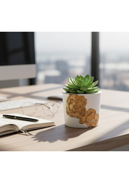 El Yapımı Rölyef Dokulu Seramik Vazo -Akrilik Boyalı Modern Salon Dekoru fırsatları