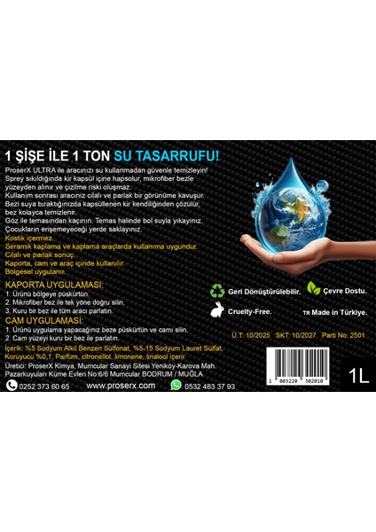 Ultra Susuz Araç Yıkama Parlatma - Hızlı Cila 1l 2 Adet fırsatları