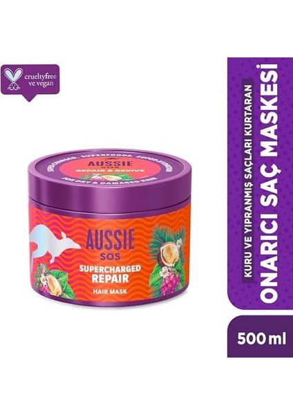 Aussie Sos 1 Dakikada Kuru ve Yıpranmış Saçları Kurtaran Saç Maskesi 500ML modelleri