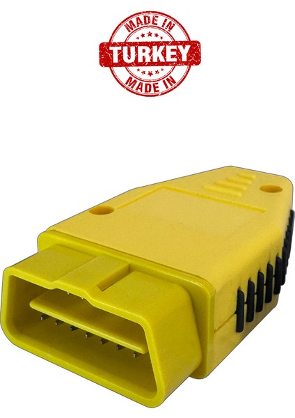 Obd2 Boş Kutu 16 Pin Obd2 Konnektörü Obd2 16 Pin Obd2 Adaptörü Obd2 J1962 Konnektörü Araç Teşhis Kablosu Erkek Fiş Adaptörü +Sarı